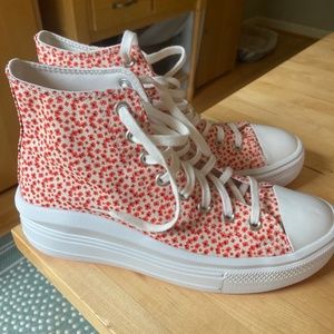 Converse A03342C CTAS MOVE HI NATURAL IVORY/BRIGHT POPPY WMNS sneakers -Platform